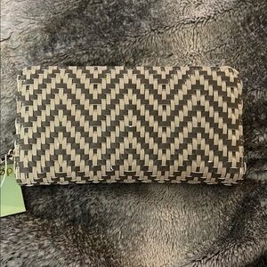 Deux Lux Black and White Chevron Wallet